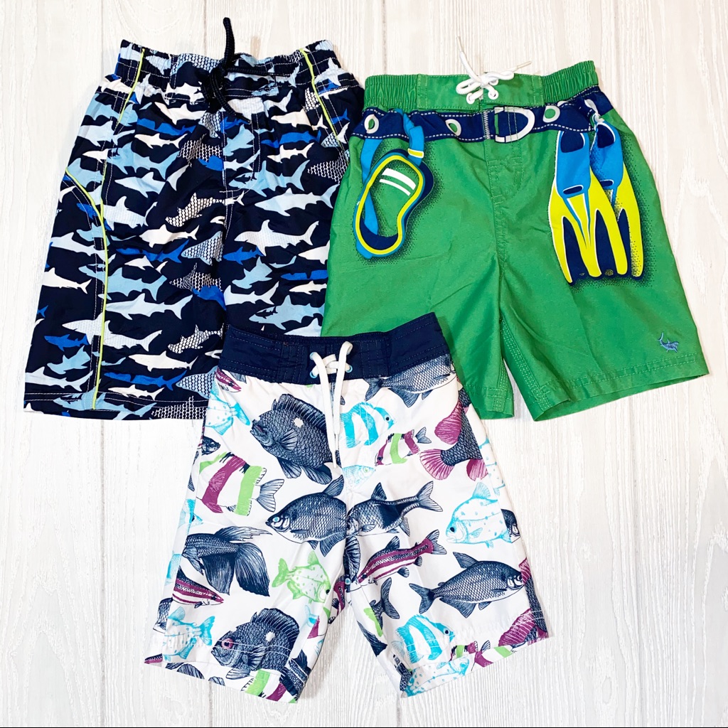 3 Various Brand Swim Trunks Toddler Boys Size 3t 3 Various Brand Swim Trunks Toddler Boys Size 3t